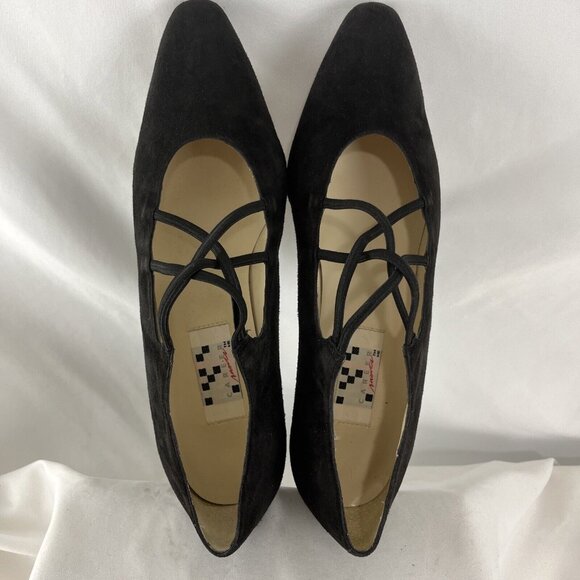 Career Moves Avila Vintage 90s Suede Ballerina Block Heel Shoes - Picture 10 of 14